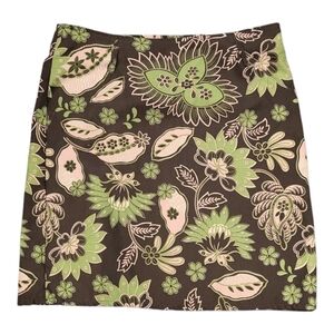 Chlorophyll Floral Green and Brown Skirt
